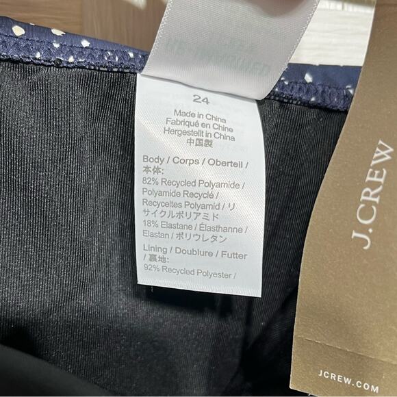 J. Crew Women’s Ruched Bandeau One Piece Swimsuit In Dot Womens Plus Size 24 - Picture 10 of 15